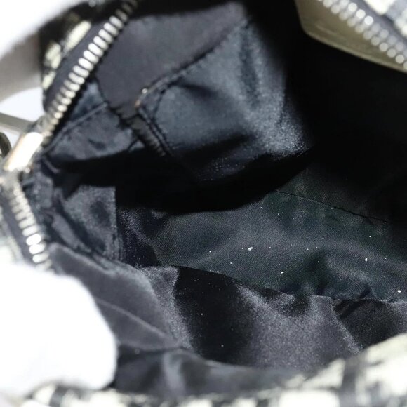 Christian Dior Trotter Canvas Shoulder Bag PVC Black Silver Auth BA5306 - Picture 12 of 16